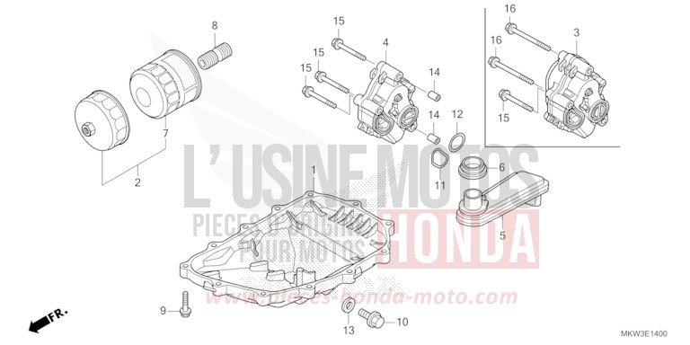 OELWANNE/OELPUMPE von NC750X "Meca" GRAND PRIX RED (R380) von 2021